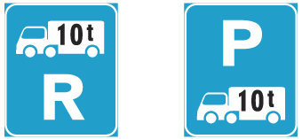 Goods vehicle over the indicated GVM reservation and parking sign